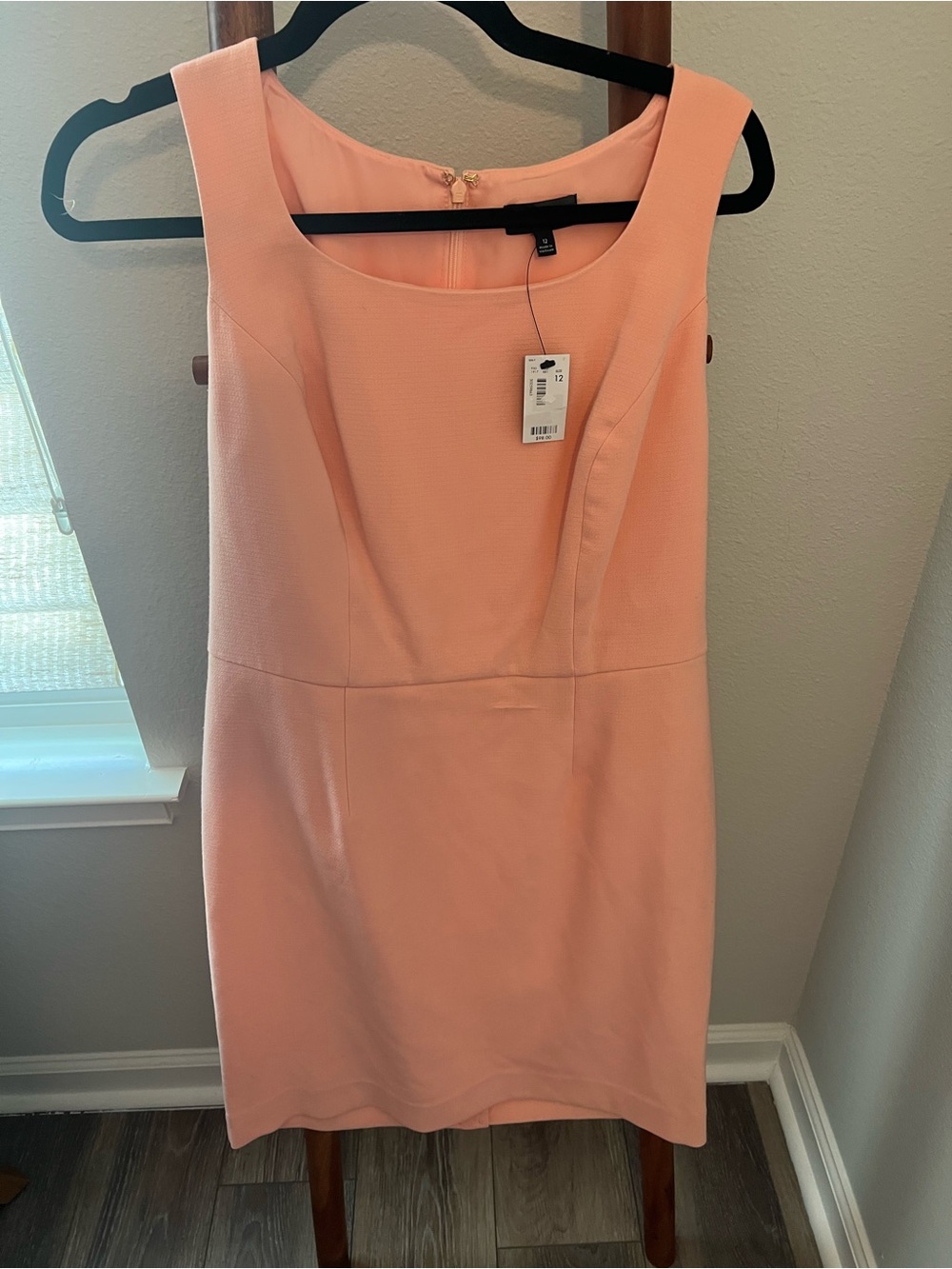 The Limited Peach Sleeveless Sheath Midi Dress
